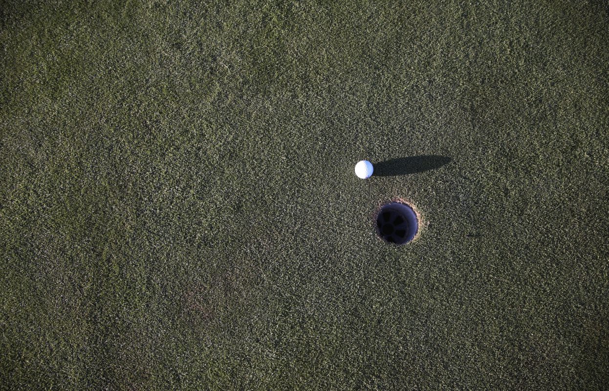 Golfbal en hole